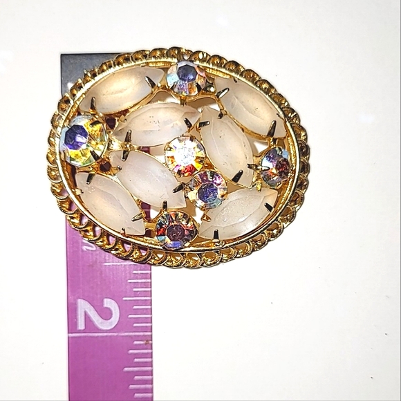 JULIANA FROSTED & AB RHINESTONE BROOCH - VINTAGE BEAUTY - Picture 4 of 7
